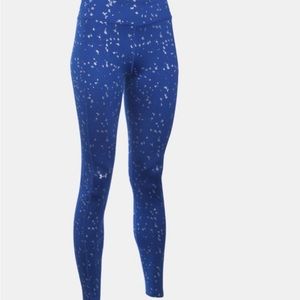 Under Armour Cold Gear Fitted Leggings Shimmer Blue Size Large
